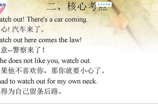 WATCH OUT什么意思?不知道这些用法可不行!