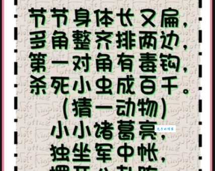 谜语：一衣带水打一动物，你知道答案吗？