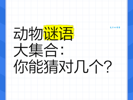 一尘不染是哪个动物?趣味谜语等你来解!