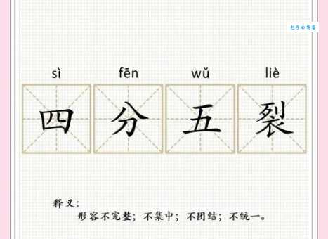 简单成语谜语:一块变九块,答案是四分五裂吗?