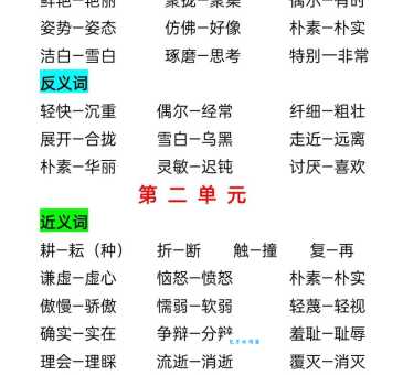 学会区分繁华的近义词和反义词，提升语文表达能力