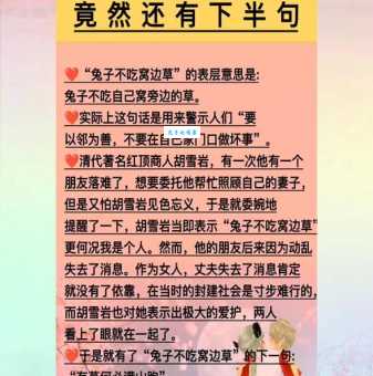 “兔子不吃窝边草”详解：含义、出处及现代解读