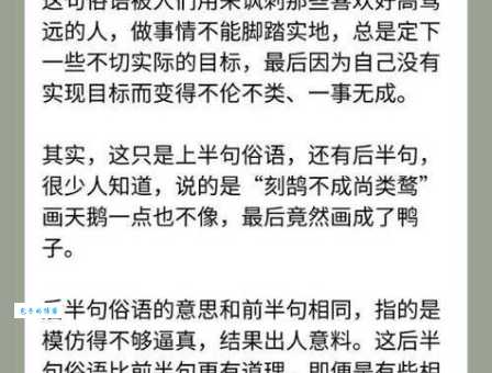 刻鹄不成尚类鹜是什么意思学会这个成语让你说话更有水平
