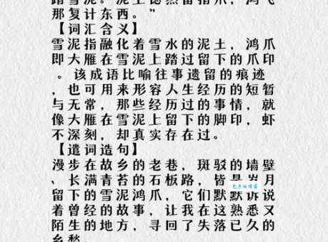 雪泥鸿爪的意思解释 古人留下的深刻哲理