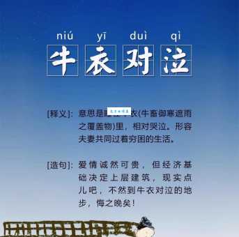 牛衣对泣发音和解释成语历史形态演变探究