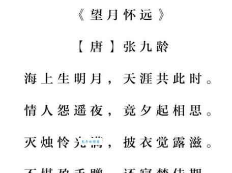 天涯共此时表达的意思 古诗词中的思念之情