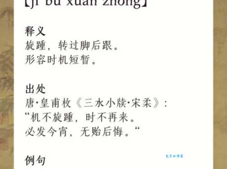 稍纵即逝是什么意思原来这个成语是这样解释的
