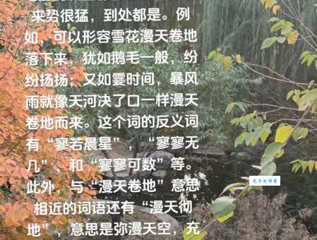 漫天卷地的意思是什么 如何正确使用这个成语