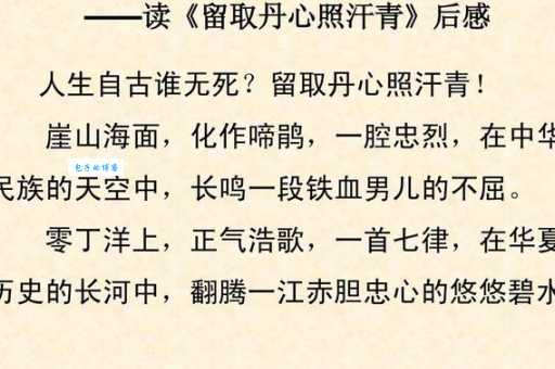 解读留取丹心照汗青中的汗青具体指代什么