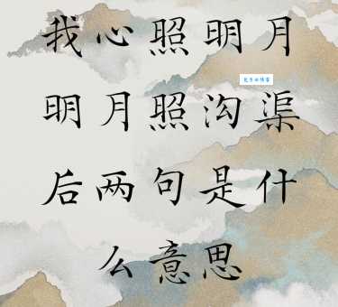 奈何明月照沟渠的上一句是什么经典诗词赏析