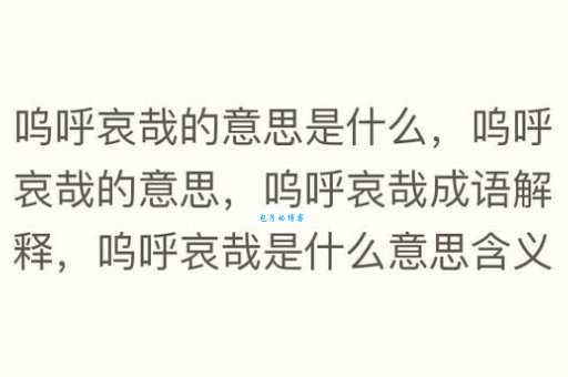 呜呼哀哉是什么意思 现代人还适合用这个成语吗
