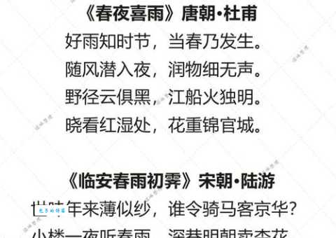 好雨知时节的下一句是什么小学生必背古诗答案