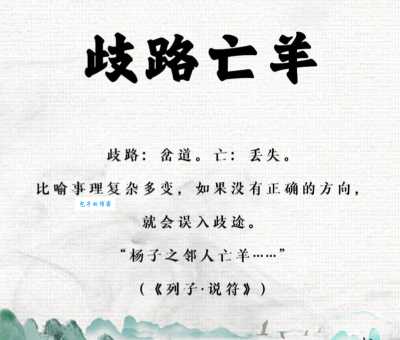 歧路亡羊的道理揭示了方向错误的严重后果