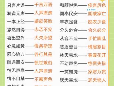 统筹兼顾反义词大全避免用错这些关键词语
