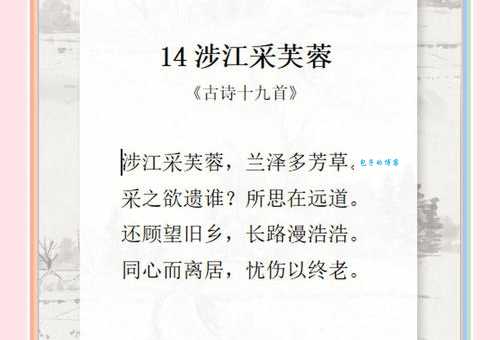 涉江采芙蓉的作者是谁 探寻古诗背后的诗人