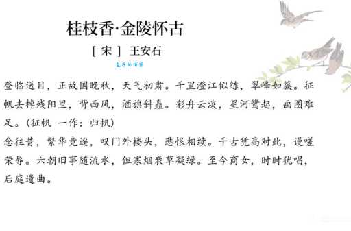 桂枝香金陵怀古赏析感受词人对历史的深沉感慨