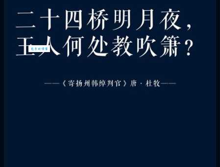 二十四桥明月夜下一句完整诗句及赏析