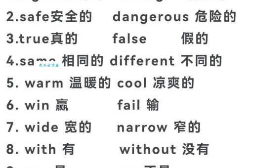 清晰的反义词有哪些生活中常用词汇解析