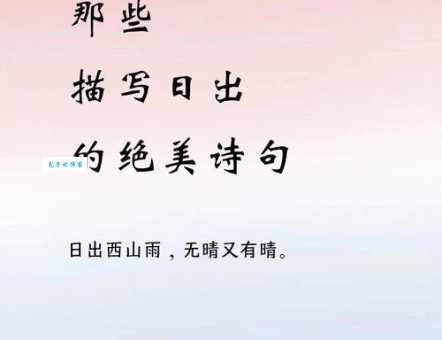 见到日出我便不能自己下一句完整版诗词欣赏