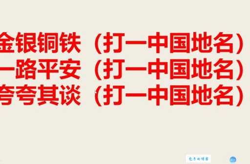 挑战猜猜 金银铜铁打一城市名你答对不