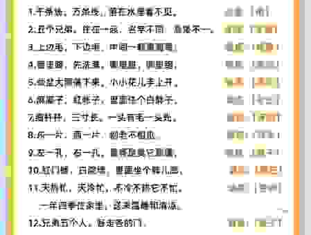 齐唱打一成语的谜底大公开！轻松掌握常见成语！