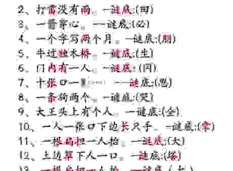 聊聊那些猜不透的死对头打一字搞笑谜题